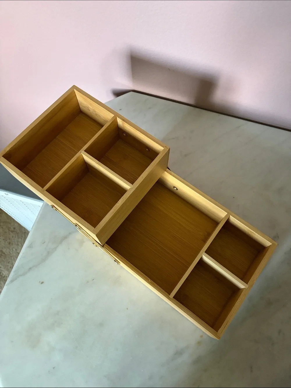 Bamboo Multi-Compartment Desk or Makeup Organizer - Natural Bamboo